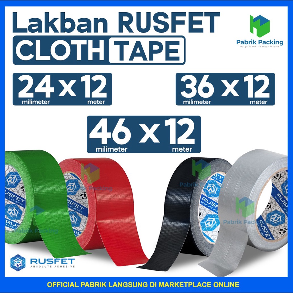 

Cloth Tape Rusfet Colour | Lakban / Selotip Kain Premium Variasi Warna 12 meter Satuan