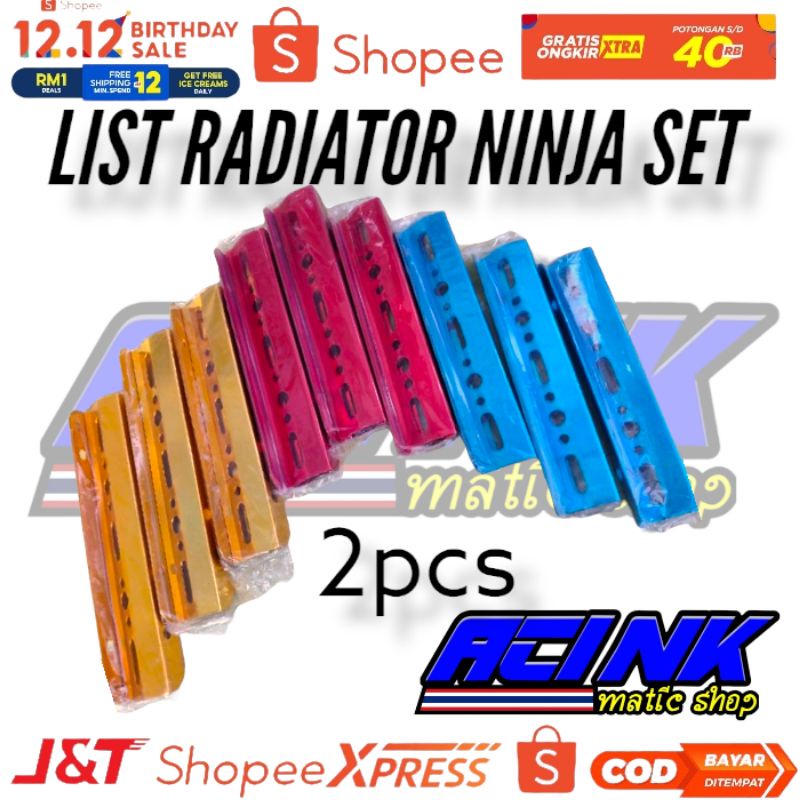 Lis radiator Ninja R dan RR cnc almunium sepasang kiri dan kanan