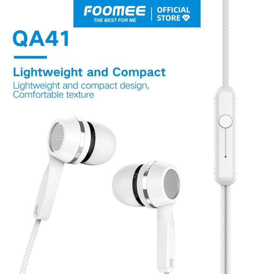 Trend-FOOMEE QA41 Wired earphone in-ear electroplating piece