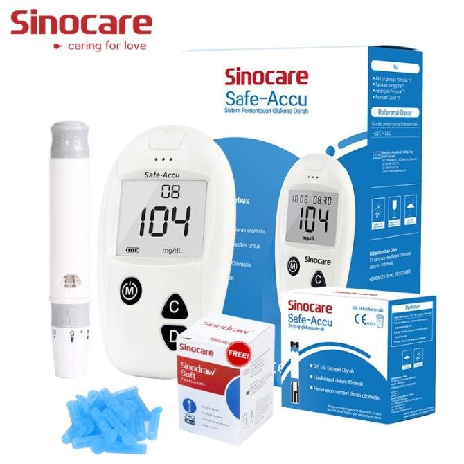 Sinocare Safe-Accu Chek Uji Tes / Alat Cek Gula Darah Terbaik Dirumah