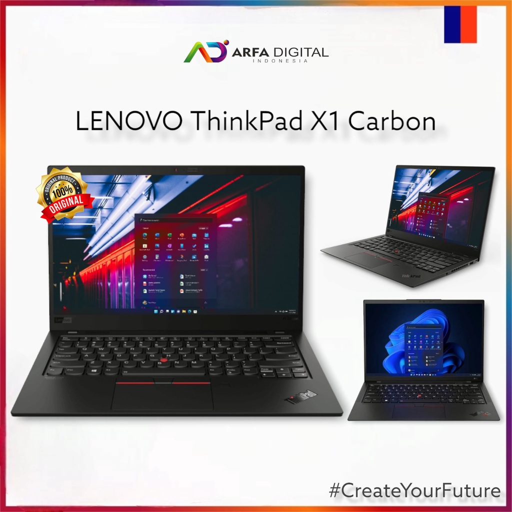 Laptop Lenovo Thinkpad X1 Carbon Core i5 Gen 6/7/8 RAM 16GB SSD 256GB Layar Full HD Original Siap Pakai Bergaransi