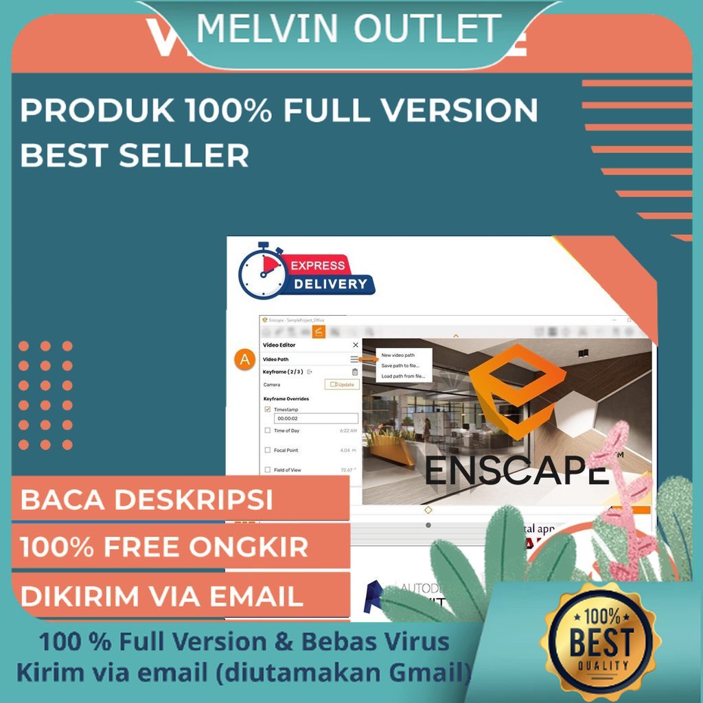 Enscape 3D Full + Aset Library Software plugin render Enscape 3D Windows