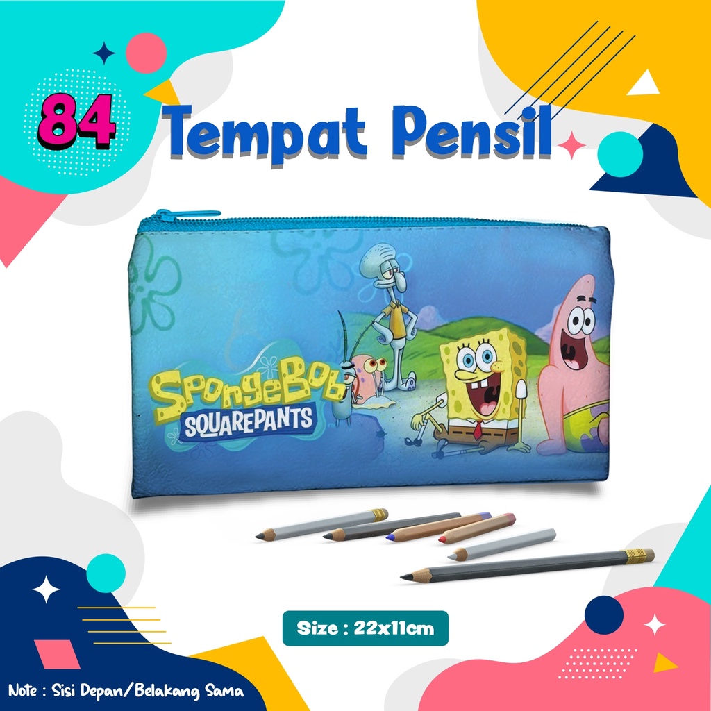 

Tempat Pensil SPONGEBOB Kode.84 Pencil Case Dompet Pouch Kostak Kotak Custom nama dan foto