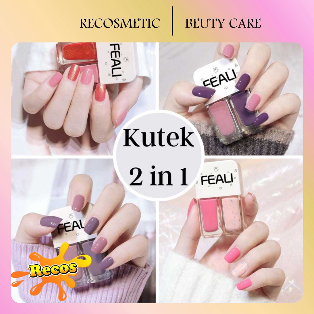 2IN1 KUTEKS 2 TONE KUTEK KOREA Cat Kuku muslimah Gel Nail polish B01-B30