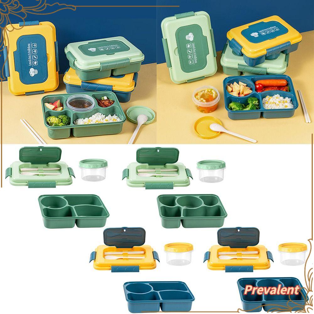 Preva Five Grids Lunch Box Plastik Sealed Waterwash Kapasitas Tinggi Bento Box