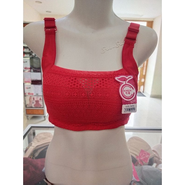 BH KEMBEN KHEAI TANPA KAWAT BUSA SEDANG KAIT 4/ BRA KEMBEN RENDA TALI LEBAR BAHAN LEMBUT SIZE 36-46