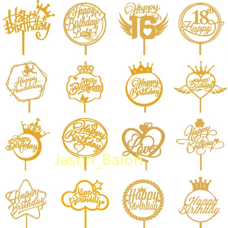 10PCS Cake topper / topper kue akrilik dekorasi ulang tahun dekorasi ulang tahun