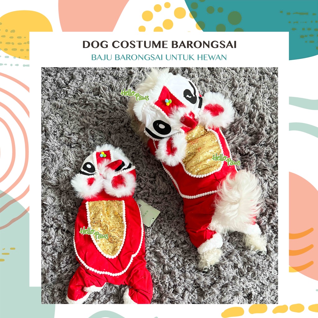 Hellopaws Dog Costume Barongsai - Baju Imlek Hewan Anjing Kucing