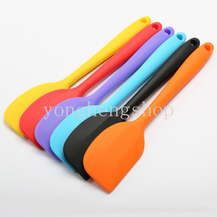 Spatula Kue Krim Mentega Silikon Pencampur Adonan Scraper Brush Mixer Cake Brushes Alat Baking Dapur Warna Random