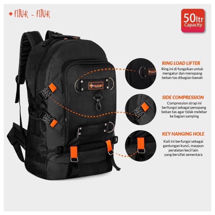 New Tab- Goldvers Tas Ransel Pria Jumbo Backpack Pakaian Traveling Tas