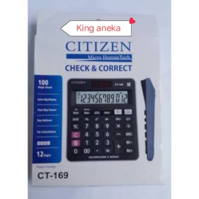 

Kaltulator Citizen Ct 169 Model Tanggung 12 digit Bisa Cek Ulang New