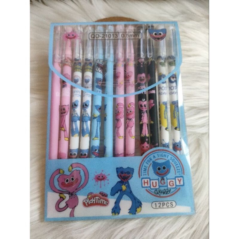 12Pcs PEN GEL Karakter Pena Bolpen Gel Lucu Fancy