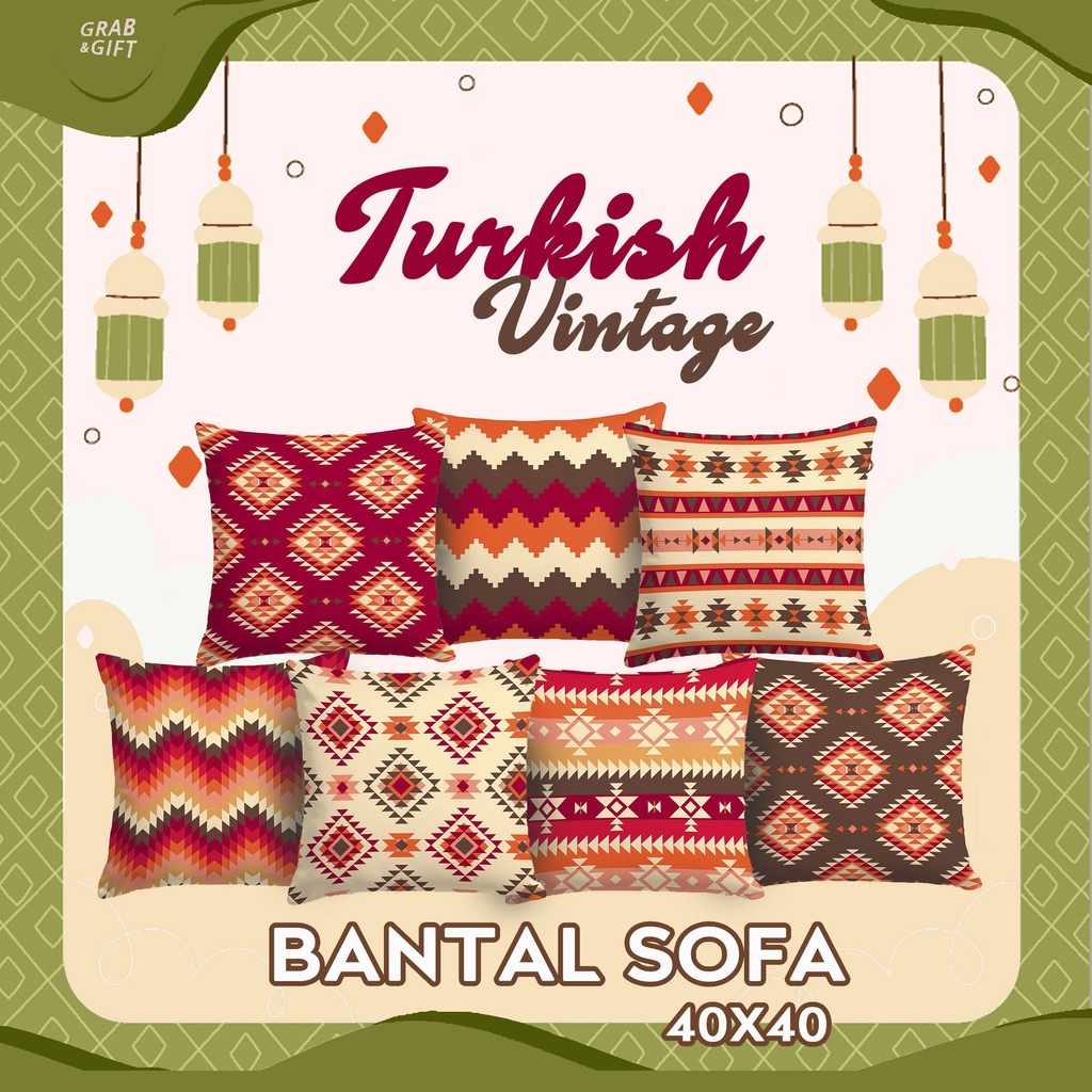 Bantal Sofa Motif Turkish Kalpadokia 40 x 40 cm Cappadocian Arabic Rug Timur Tengah