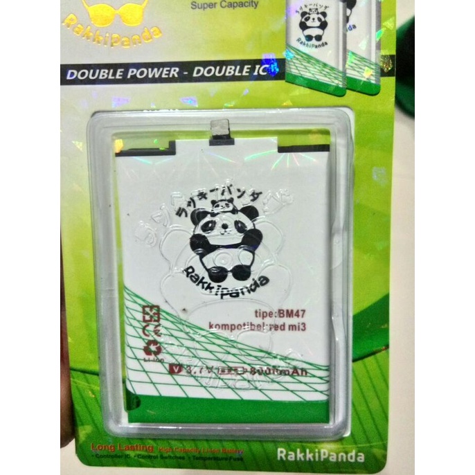 Baterai Batre Batrai Rakki Panda Double Power Xiaomi Redmi 3 BM47
