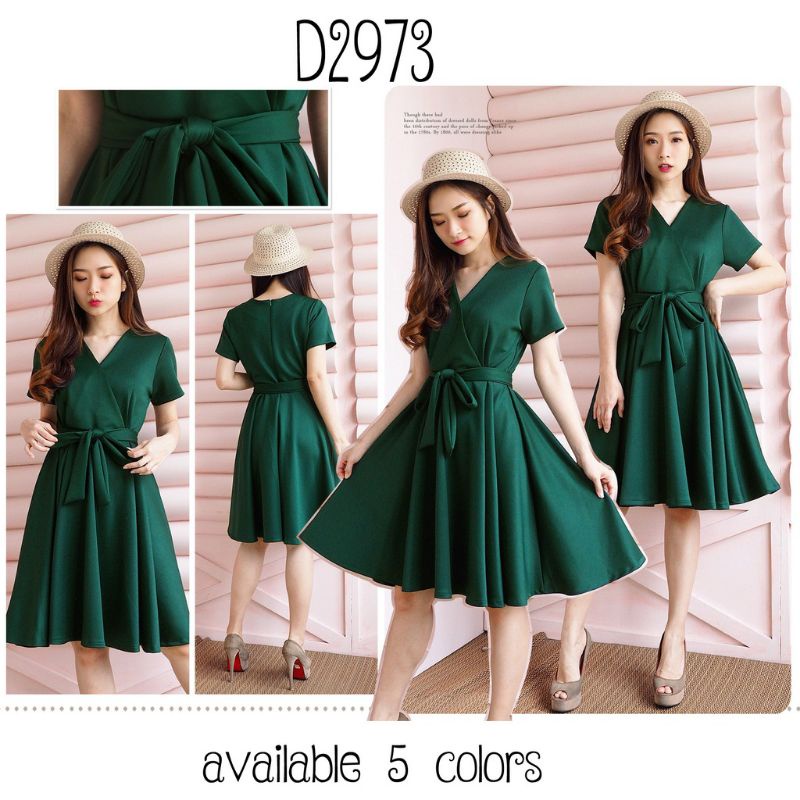 Baju mini midi dress gaun pesta natal special christmas new year eve party kondangan dinner front tw