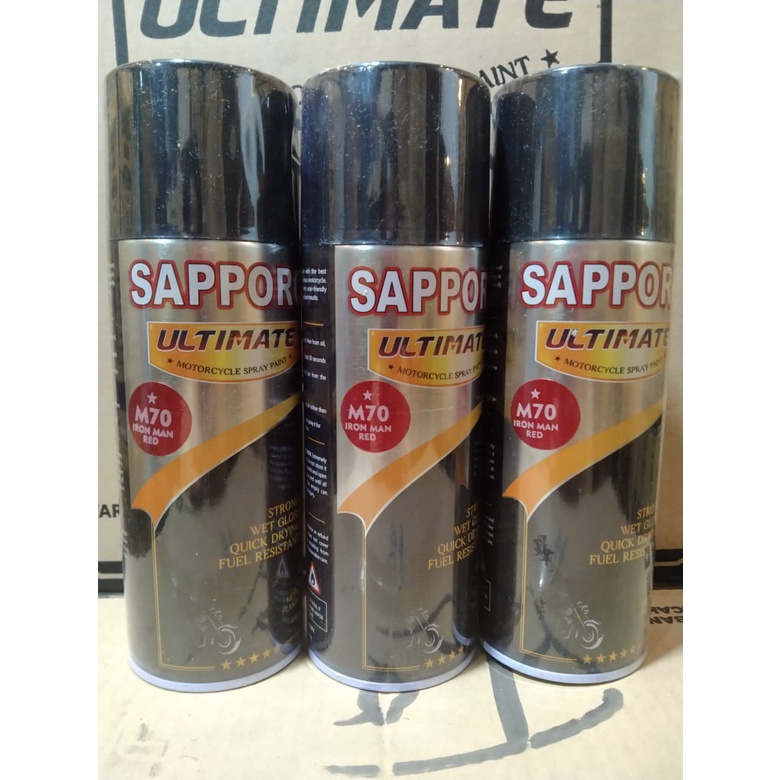 cat spray pilok pilox cat semprot sapporo ultimate saporo M70 Iron man red merah metallic tua merah metalik 400ml