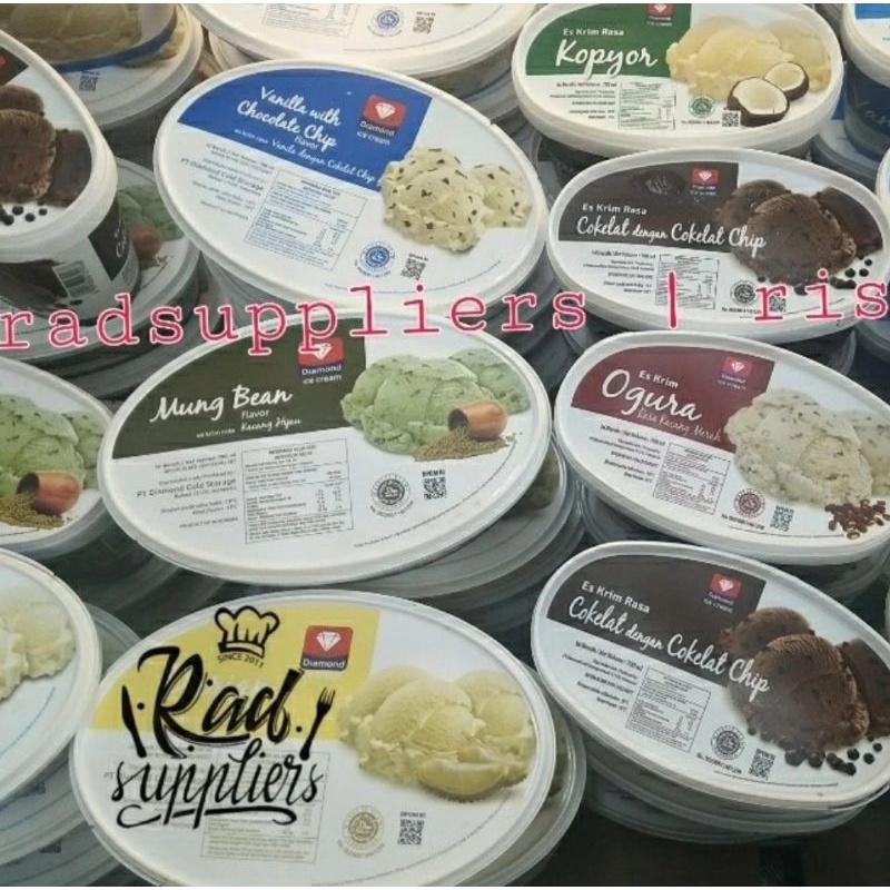 

Diamond Eskrim 700ml, Es Krim Diamond 700ml, Pengiriman Terbaik, Menggunakan Dry Es Kecil ya, Harga udah Termasuk Dry Es..