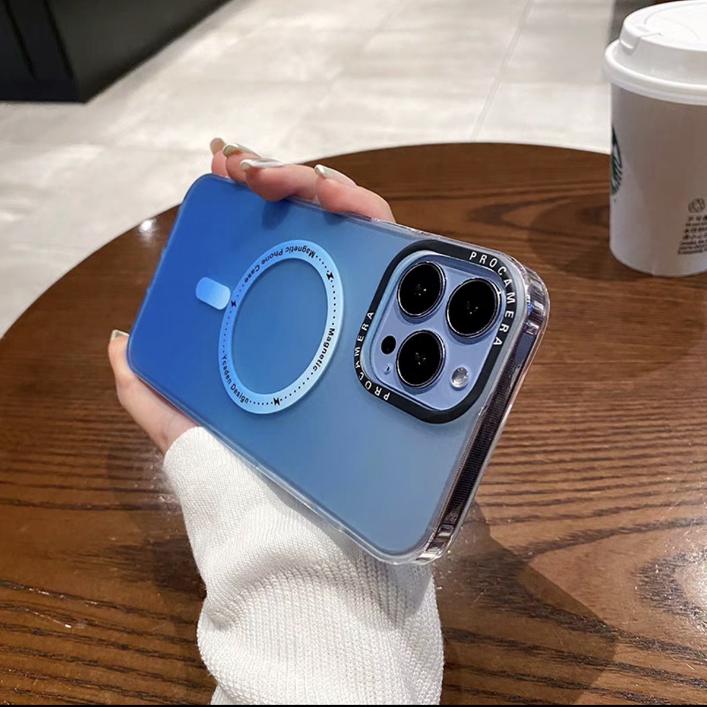 Gradient backplane Transparan border Matte hard case Hijau Untuk iPhone 11 Pro Max 12 Pro Max 13 Pro Max 14 Pro Max 13mini 12mini case