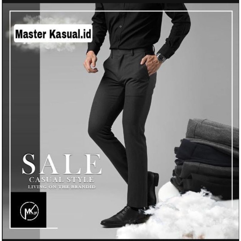 Master kasual Celana panjang Slimfit Pria Kasual Bahan kantoran Celana Terlaris Ukuran 27-44