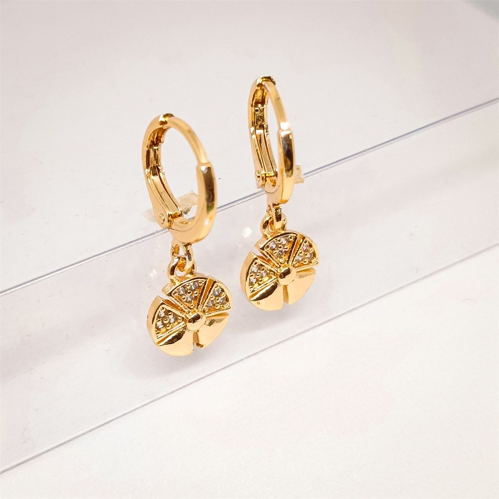 Anting xuping anting dewasa jalar daun permata perhiasan lapis emas 24K gold Perhiasan Korea earrings Ear Studs