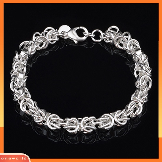 [ONE] Fashion Wanita925 Sterling Perak Gelang Bangle Rantai Perjamuan Perhiasan Hadiah