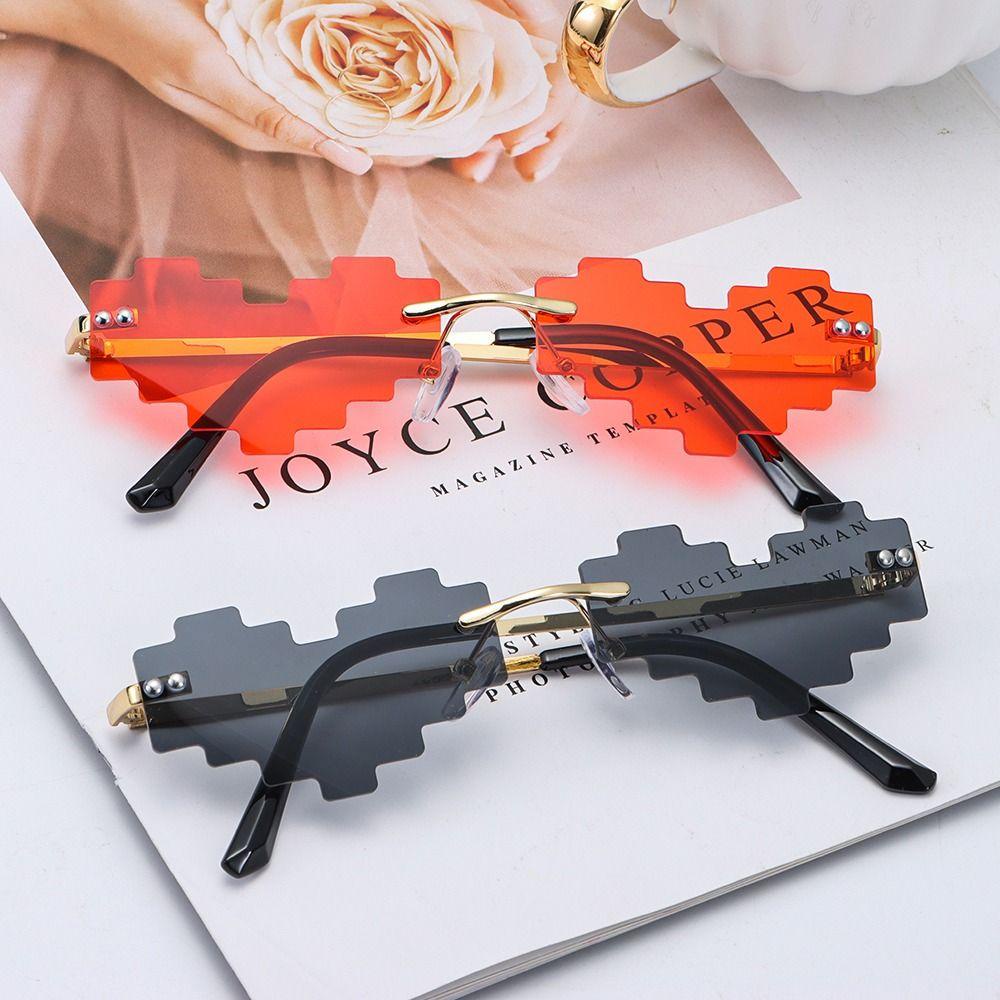 Lily Pixelated Mosaic Glasses Hadiah Pria &amp; Wanita Festival Pesta Gamer Robot Sunglasses