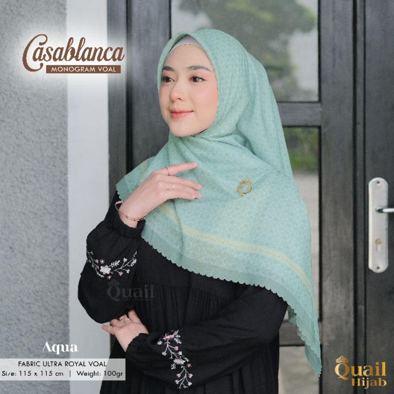 Hijab Segi Empat Voal Motif CASABLANCA SERIES Original Jilbab Quail