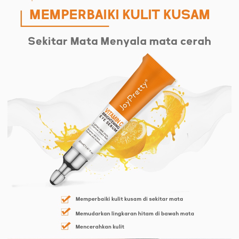 DADAWARD Whitening Eye Serum Cream Mata Essence - Perawatan Mata Serum Mata Vitamin C Eye Treatment Mencerahkan Melembabkan Antioksidan Remove Dark Circles Eye Bags Menyamarkan kerutan Mata(20 ml)