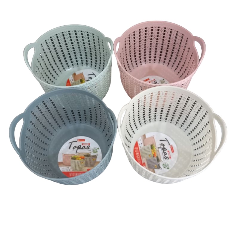 [DEASTORE] KERANJANG SERBAGUNA TOPAS POLOS / WADAH SOUVENIR PLASTIK MULTIFUNGSI / TEMPAT PENYIMPANAN ORGANIZER ROTAN MINI / STORAGE BASKET