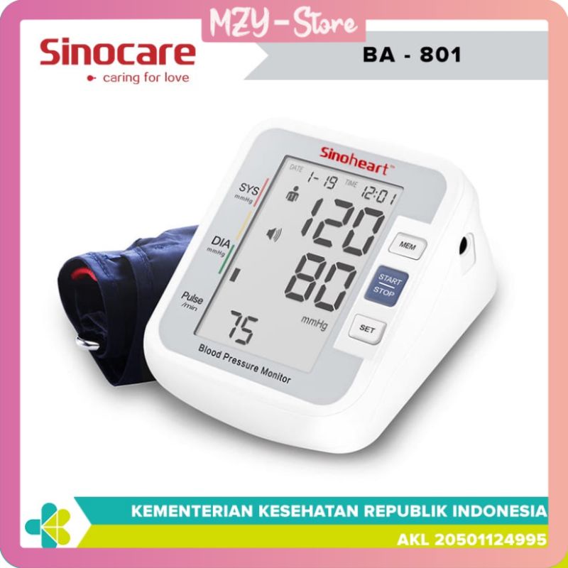 Sinocare BA801 Tensimeter Digital Otomatis Original Sinocare Garansi 1 Tahun