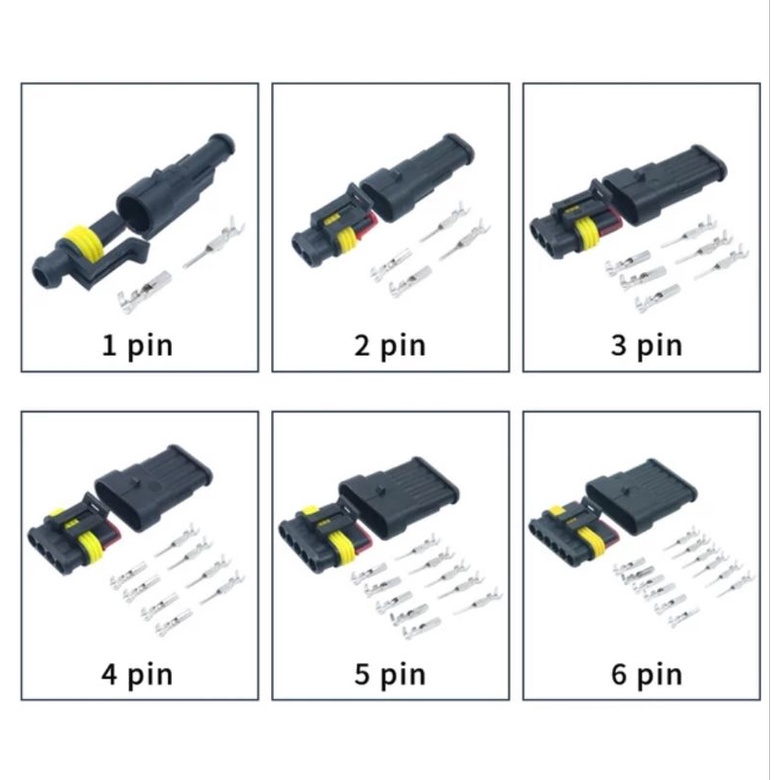 Socket Sambungan Kabel Waterproof Kelistrikan Mobil Motor 1/2/3/4/5/6 PIN