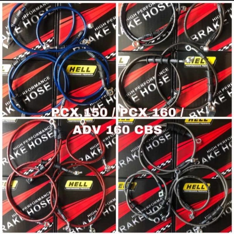 Selang Rem Set ABS Pcx150 ABS Pcx160 ABS Adv160 ABS Pnp untuk ABS Merek HELL Original Set Depan/Belakang