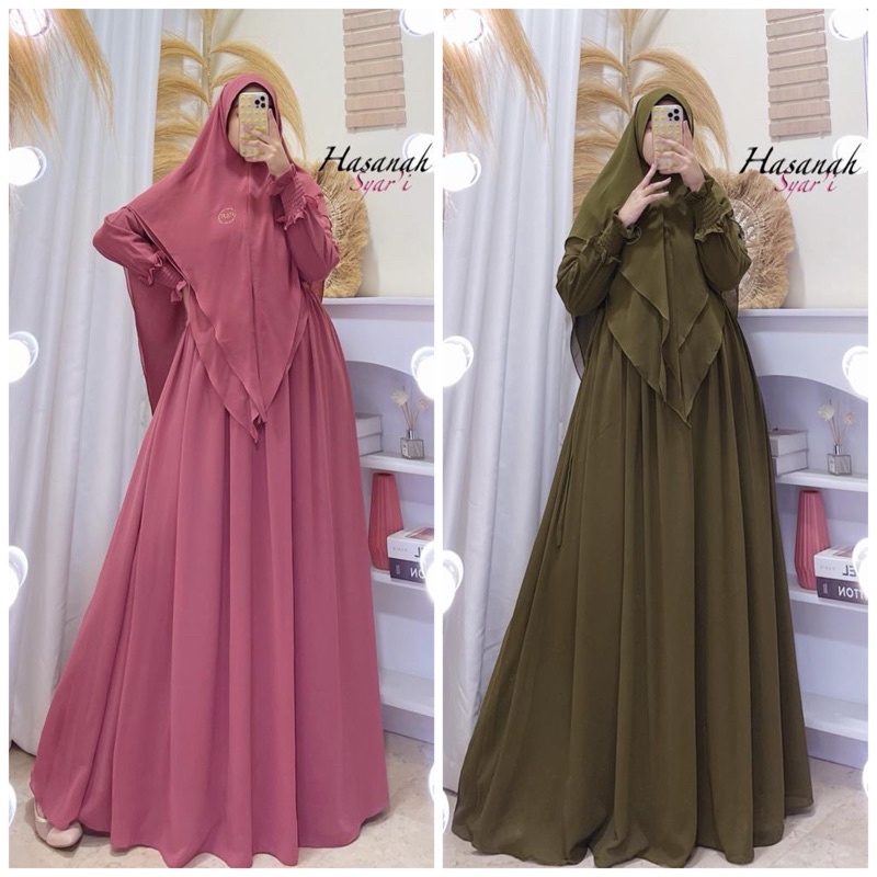 Gamis syari hasanah gamis jumbo & standar bahan premium gamis umroh
