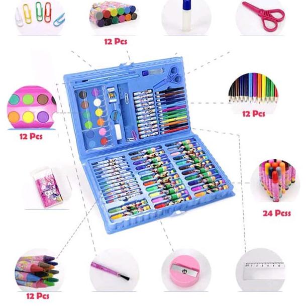 

[A-N8N-✪] Crayon Anak Lengkap dengan Pensil Warna dan Cat Air 86pcs 1 Set Cryon_top produk