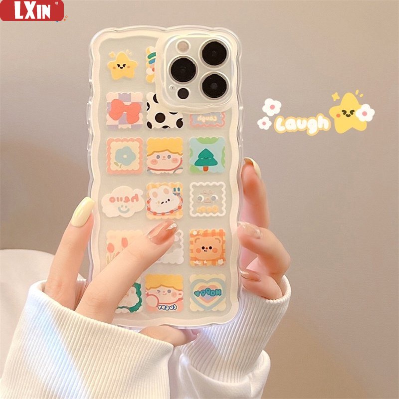 Case Realme 10 C33 C35 C21Y C25Y C21 RealmeC11 C25 C17 C15 C12 C3 C2 Realme 8i 7i 5 5i 6i 7 Pro Puzzle Kartun Hewan Wave Edge TPU Phone Case