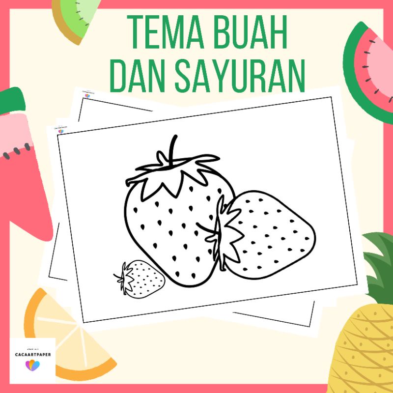 

KERTAS MEWARNAI / KERTAS GAMBAR / BUAH & SAYUR / KERTAS MEWARNAI ANAK PAUD TK SD / A4