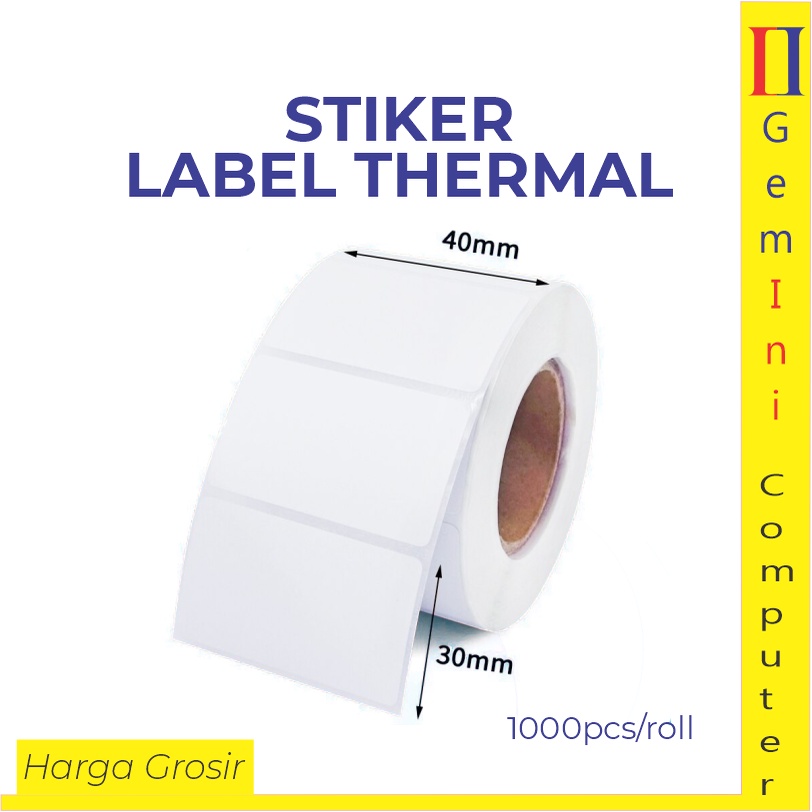 

Sticker Label Thermal 40 x 30 mm 1000 pcs Stiker Barcode 40x30 mm 1000