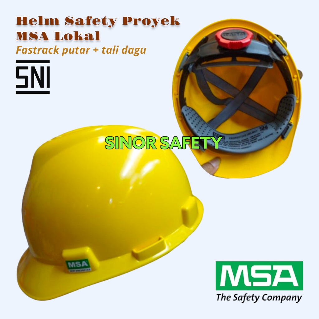 Helm Safety Proyek V-GUARD Fastrack Putar MSA LOKAL