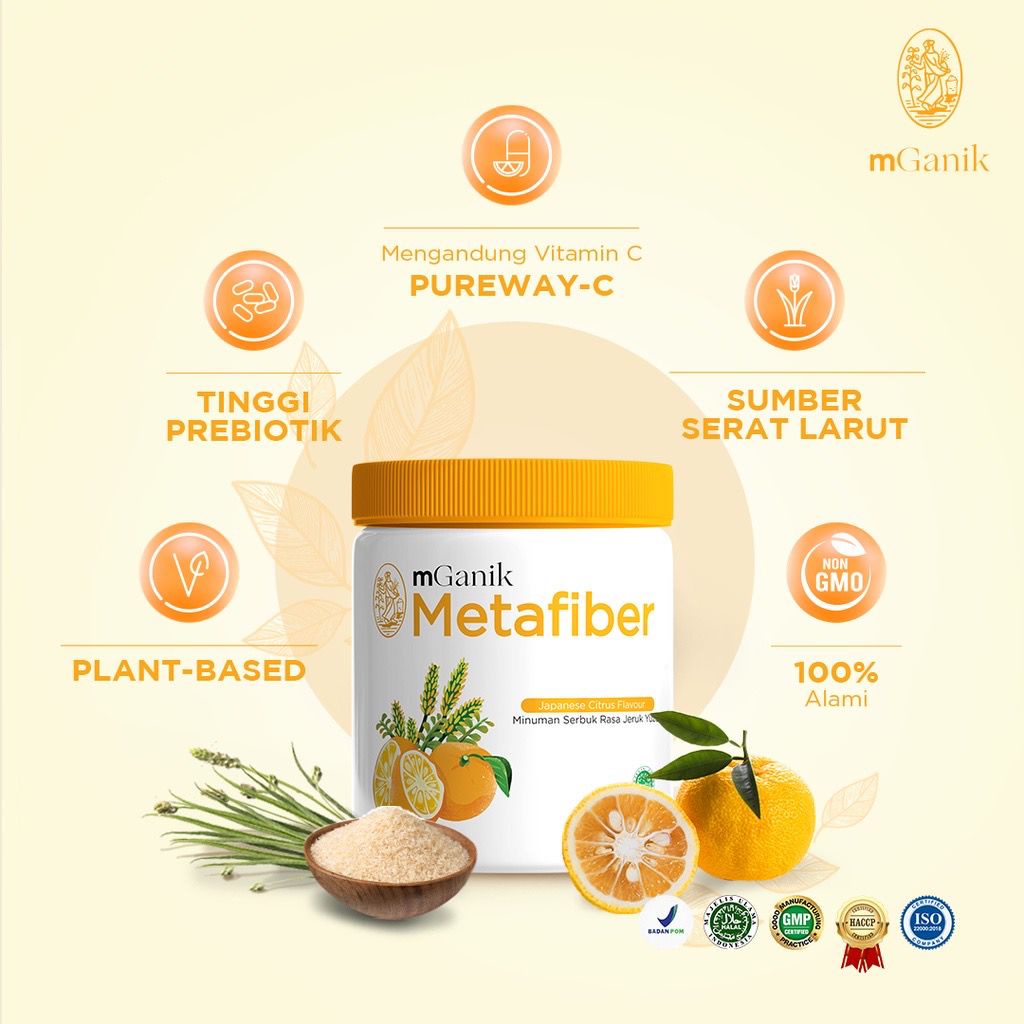 Mganik M Ganik Metafiber Meta Fiber 450gram Diabetes Original Suplemen Serat Diabetesi untuk Cegah Gula Darah