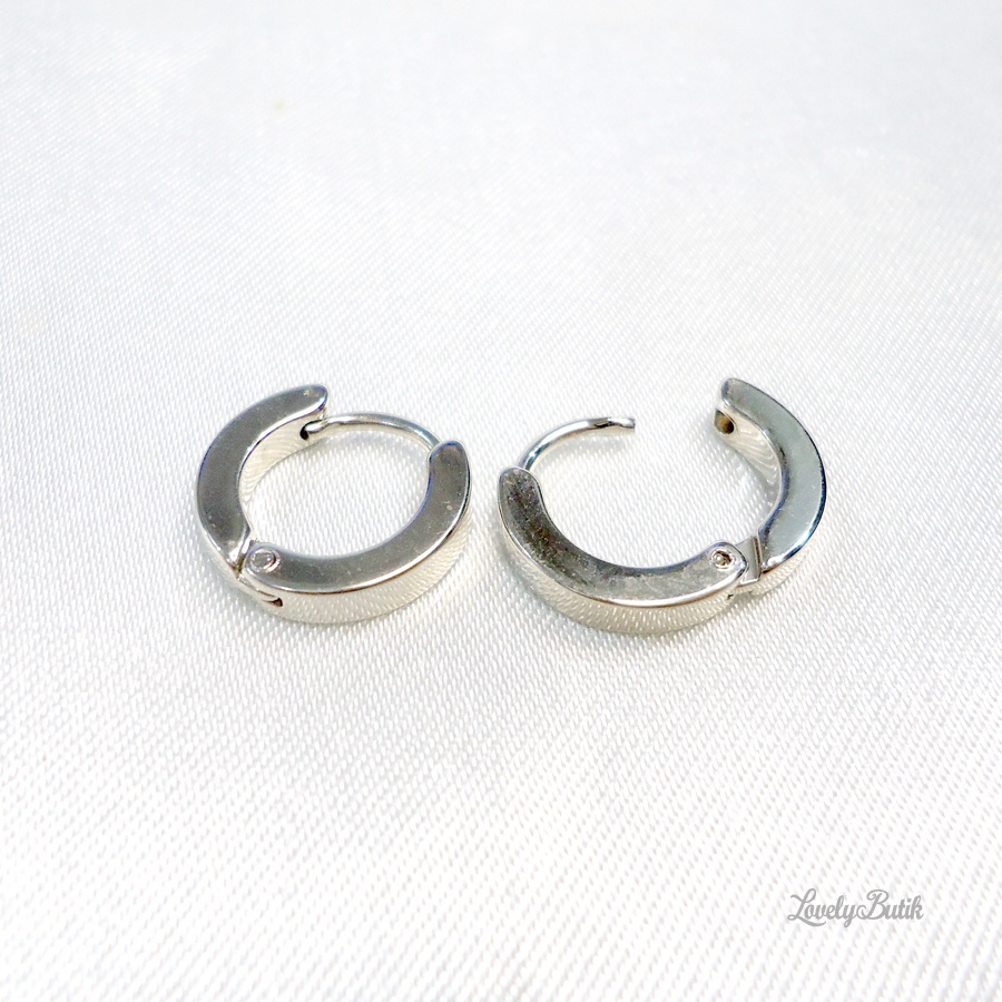 Anting Klip Titanium Anti Karat Y3ni Anting Jepit Titanium Wanita Dewasa Model Polos Lovelybutik