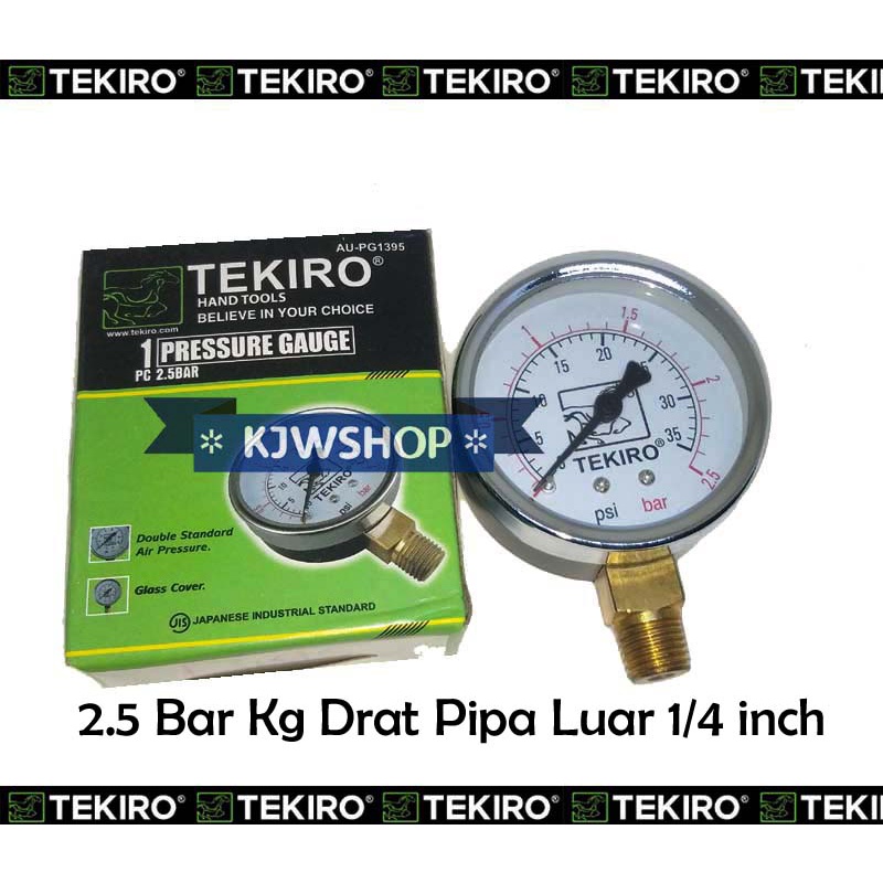 Manometer 2.5 kg TEKIRO Pressure Gauge 2,5 bar 2.5kg Mano Meter Presure Tekanan 2.5bar 2,5bar 2,5kg 