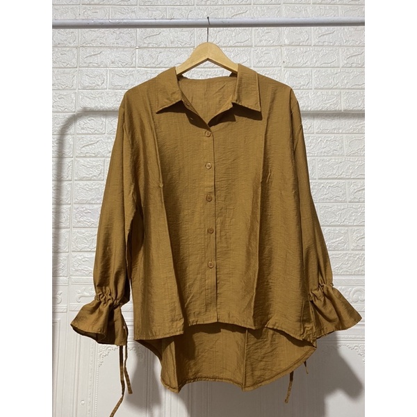 RAHEL SHIRT KEMEJA LINEN BASIC SHIRT KEMEJA WANITA KEMEJA POLOS OVERSIZED ATASAN JUMBO XXL