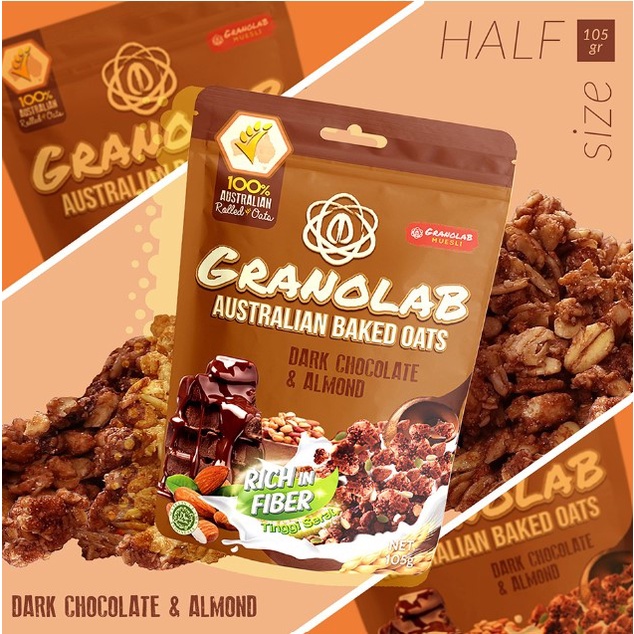 

GRANOLAB DARK CHOCOLATE ALMOND 105GR - GRANOLA