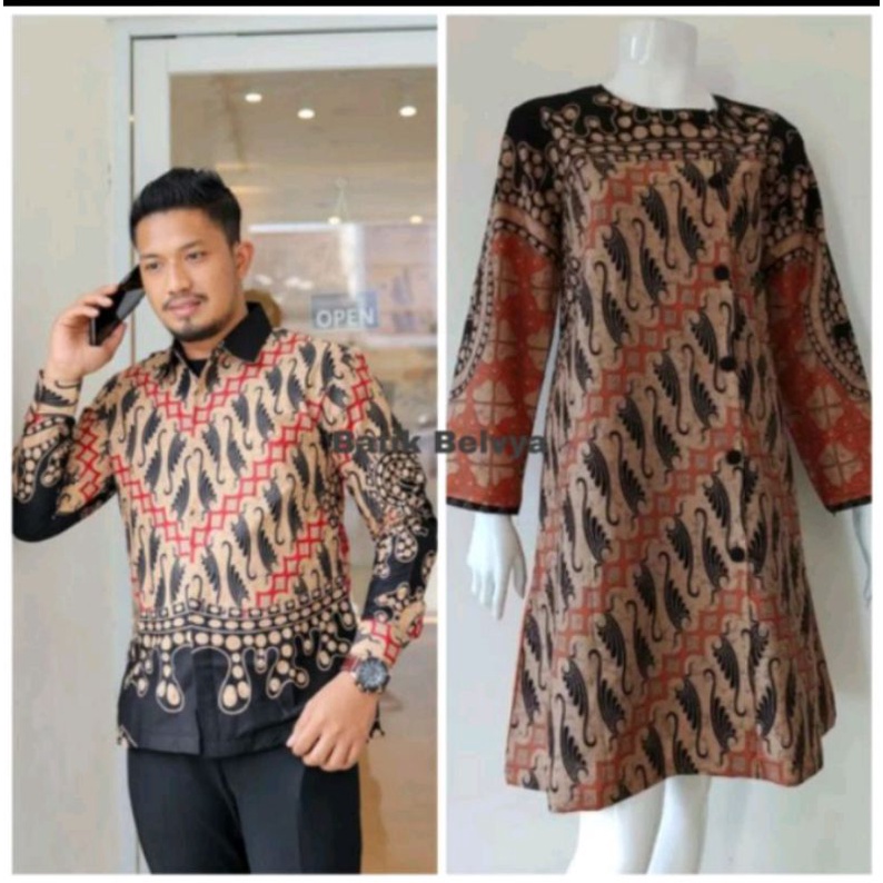 Set baju couple batik / Batik sragen / batik solo / batik belvya / tunik batik / kemeja batik / baju