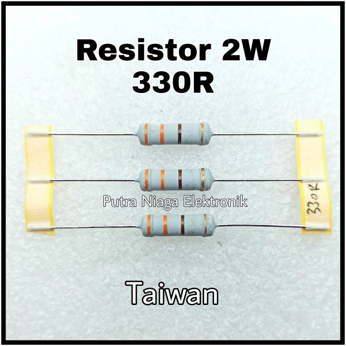 Resistor 330R 2W Taiwan 330ohm 2Watt 330 ohm 2 Watt putr4n14 dijamin