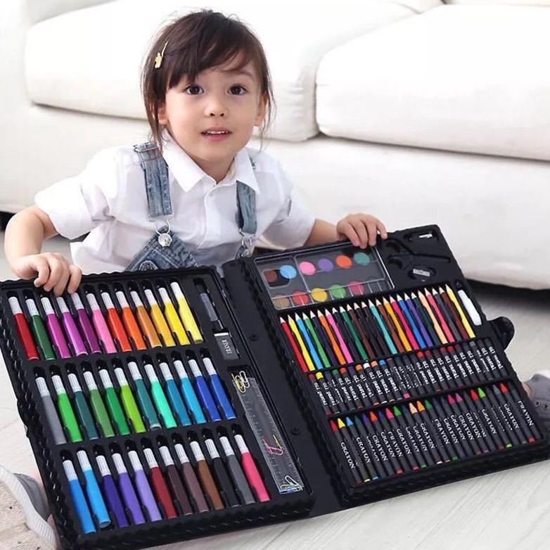 

WJ514 CRAYON SET 150 PCS ART SET PERALATAN GAMBAR LUKIS ISI 150 PENSIL WARNA KRAYON SET TERLARISS...,,,,,
