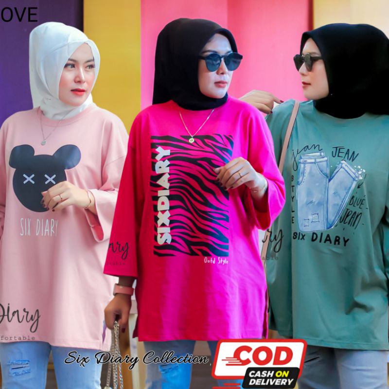 Atasan wanita oversize | Kaos wanita oversize Original Six Diary