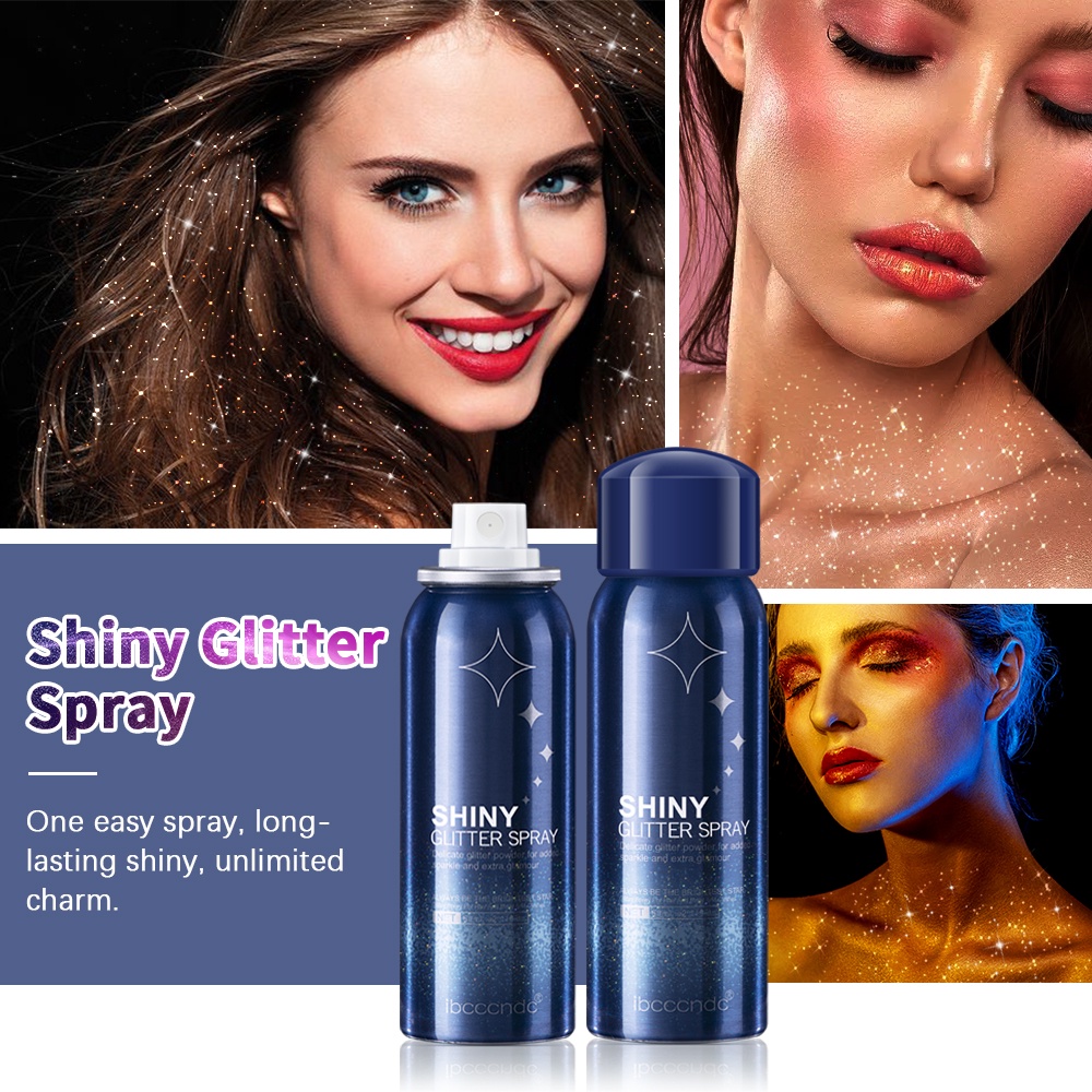 Ibcccndc Shiny Glitter Spray Body Glitter For Face Skin Hair And Clothes Glitter Spray Glitter Make Up Long Lasting Quick Drying Easy to Clean For Parties Nightclubs Evenings Festivals