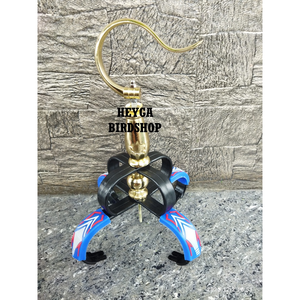 Full Set Cakram/Mahkota BIRU Sangkar Burung Murai Lengkap dengan Gantungan Sangkar + Pion GOLD GARUD