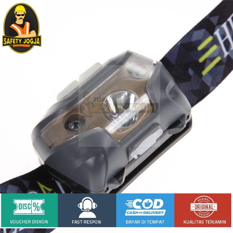TaffLED Headlamp Flashlight Rechargeable USB plus Motion Sensor Z20T19 black
